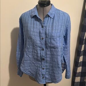 Pilcro and the Letterpress Textured Sky Blue Button Down Shirt